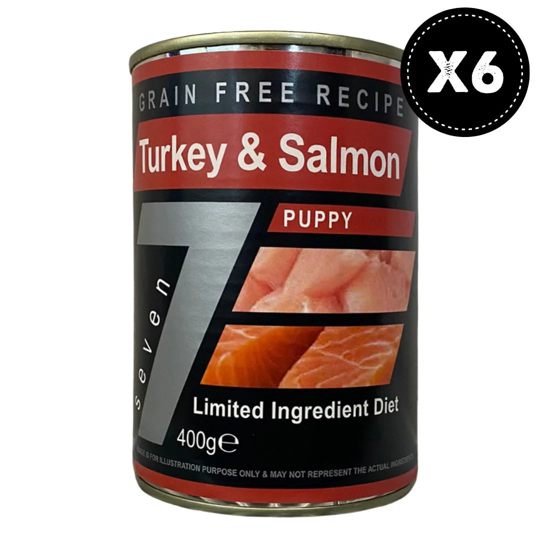 Seven Puppy Turkey & Salmon Can 400G X 6