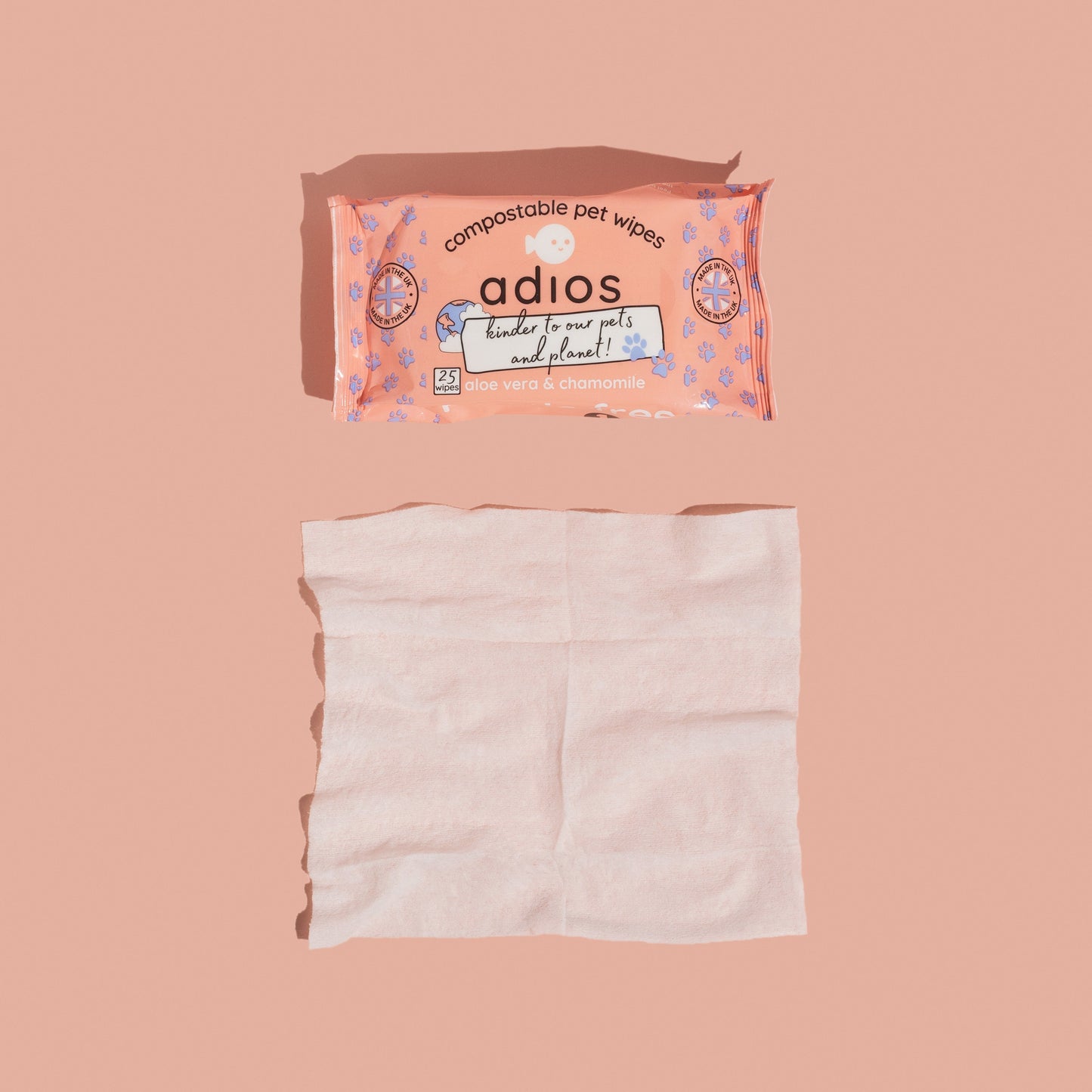 Adios Compostable Pet Wipes 20pack