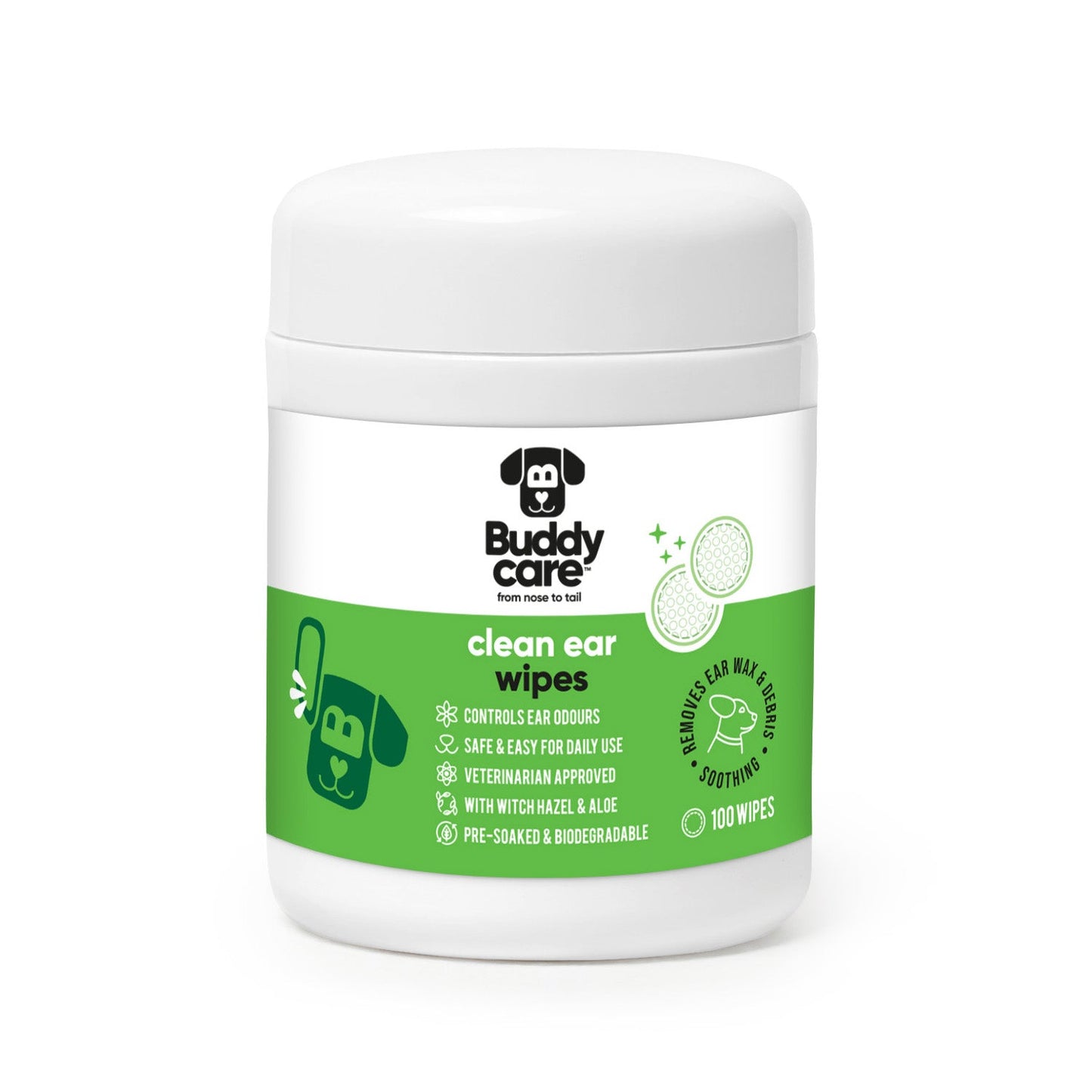Buddycare Dog Ear Wipes 100 pack