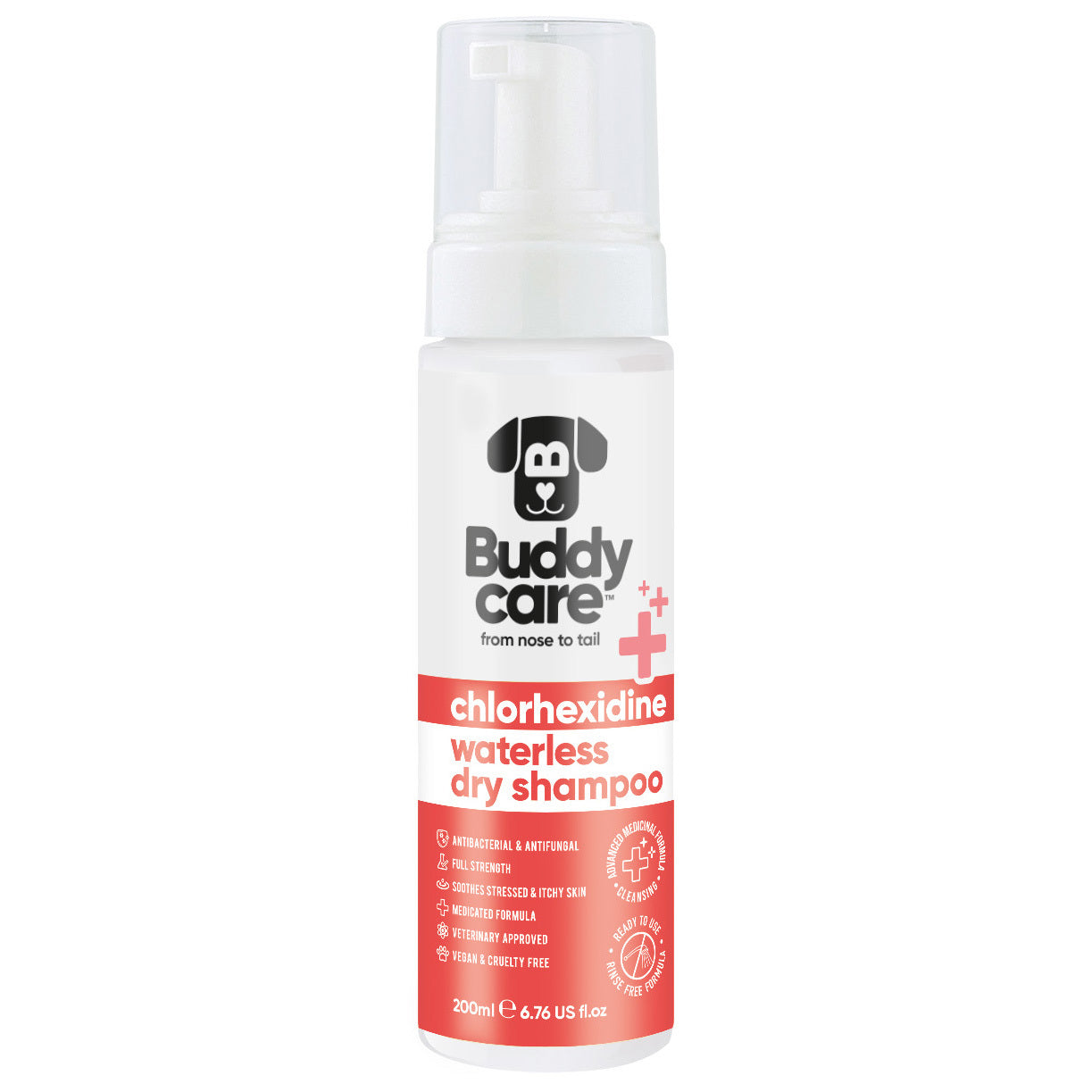Buddycare Chlorhexidine Waterless Dry Shampoo 200ml