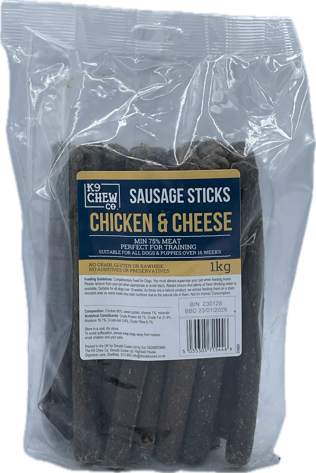 Chicken and Cheese Sausage STICKS 1kg