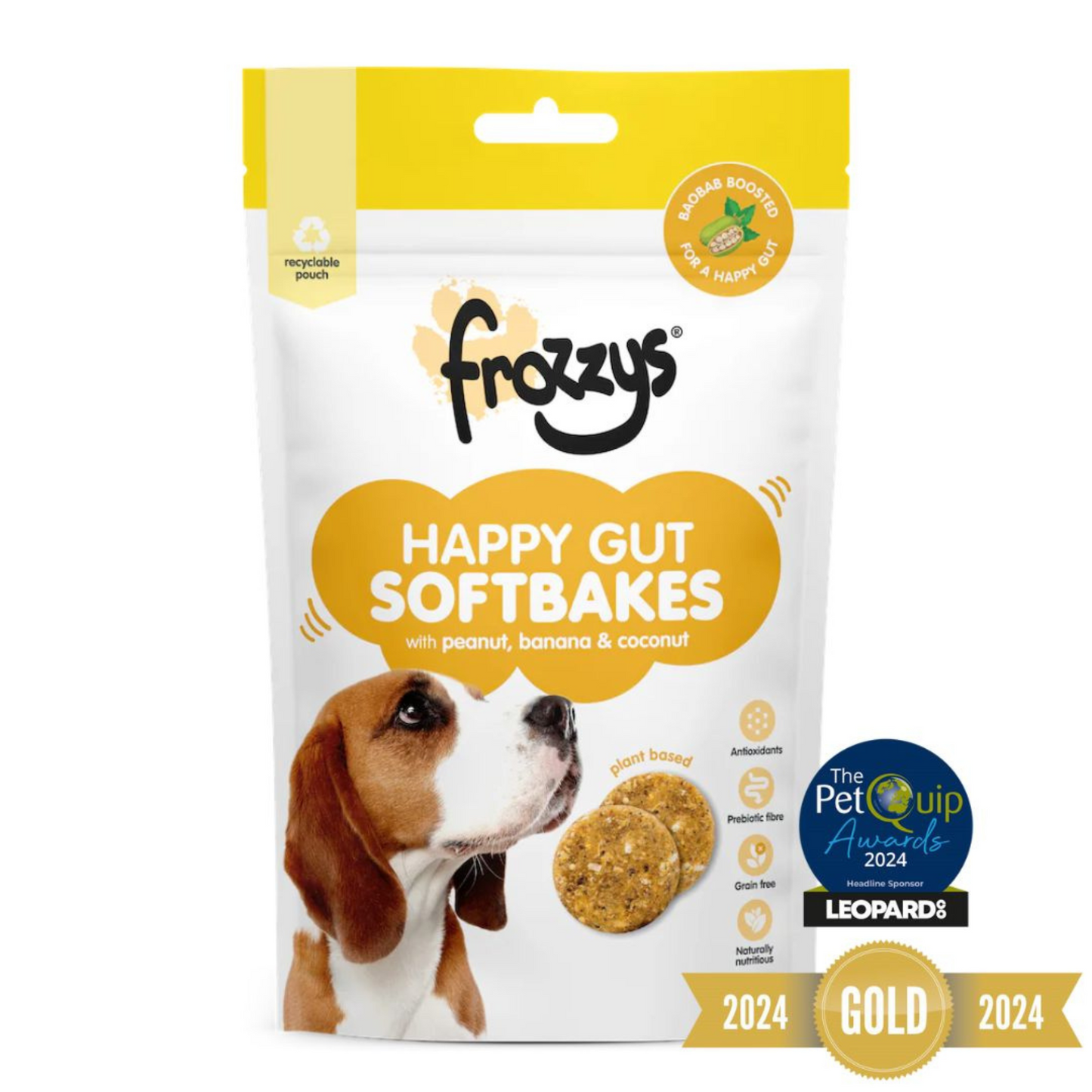 Frozzys Happy Gut Softbakes Peanut, Banana & Coconut Flavour