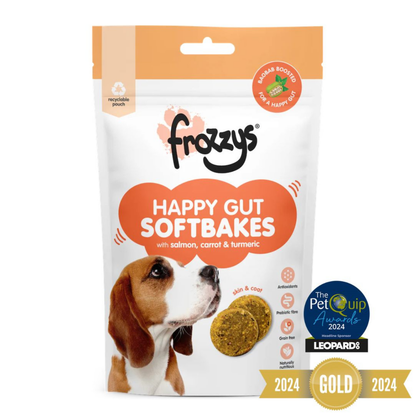Frozzys Happy Gut Softbakes Salmon, Carrot & Tumeric Flavour