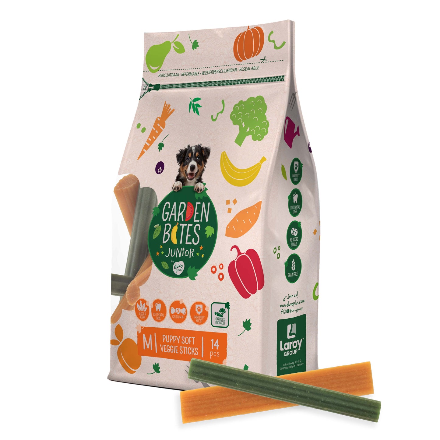 GB Bag Puppy Soft Veggie Sticks Medium 14 pack
