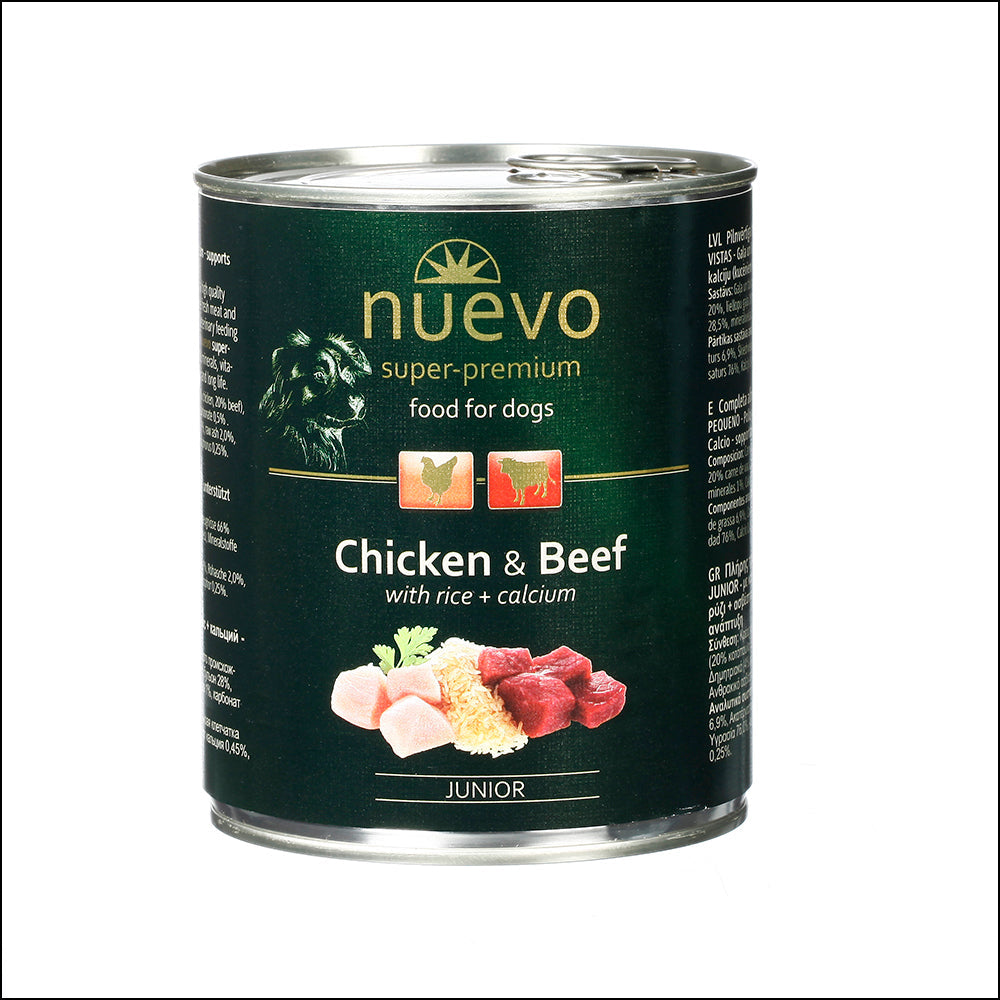 Nuevo Dog Junior Chicken & Beef 800g 6pack