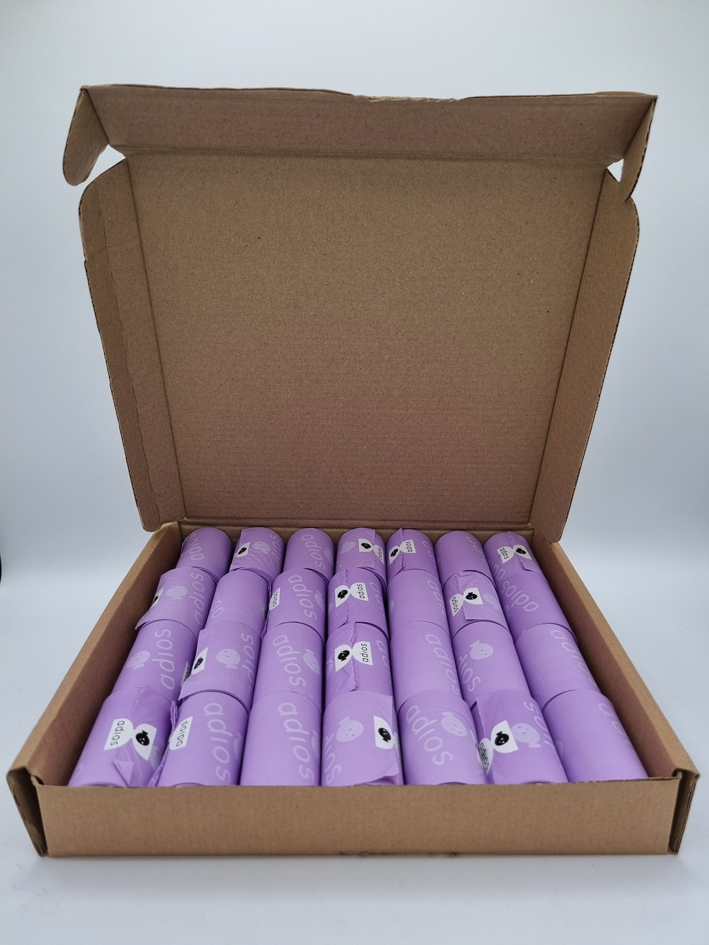 Adios Poo Bags Loose Roll Lilac (Box of 28 rolls)