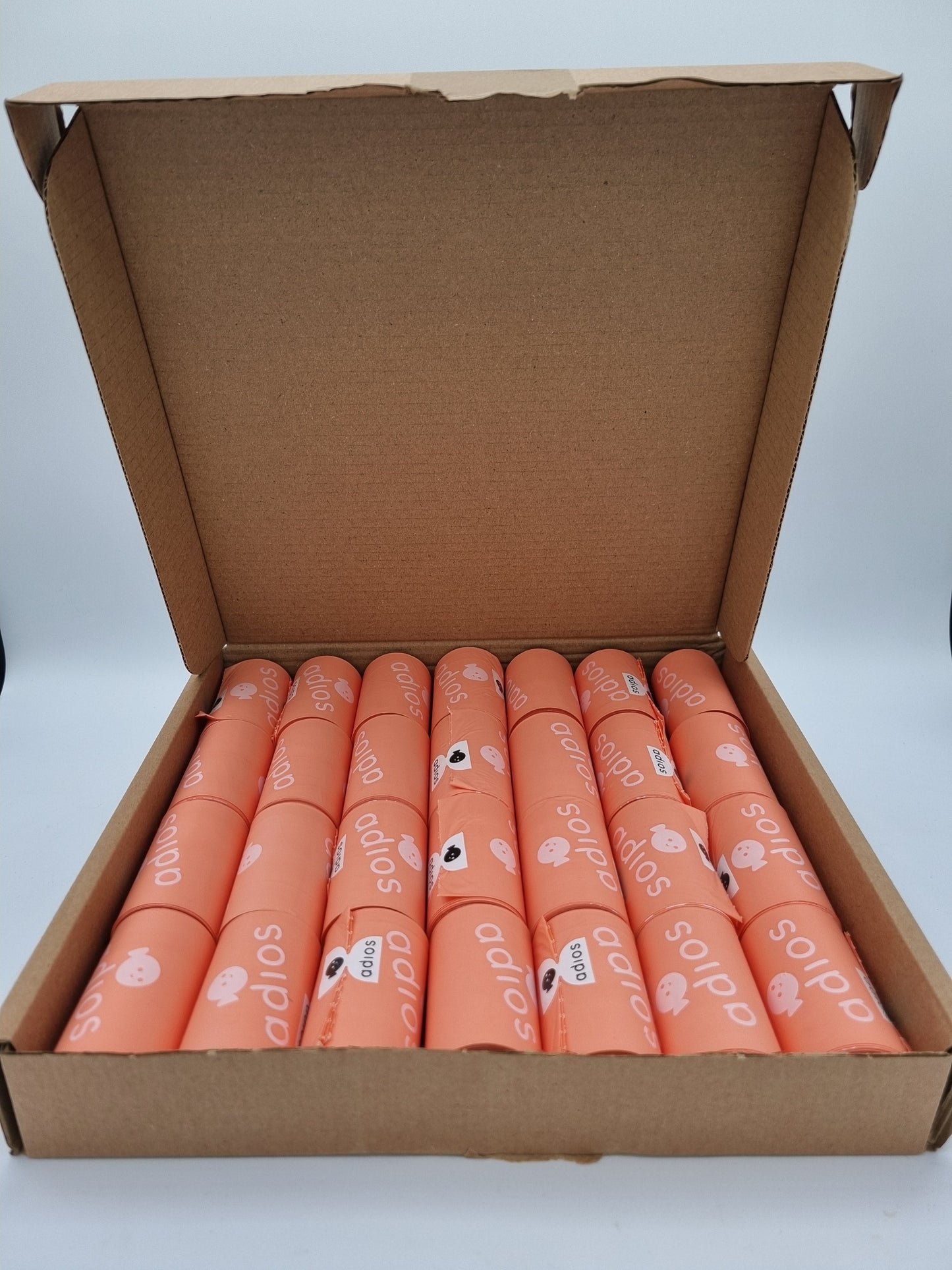 Adios Poo Bags Loose Roll Coral (Box of 28 rolls)