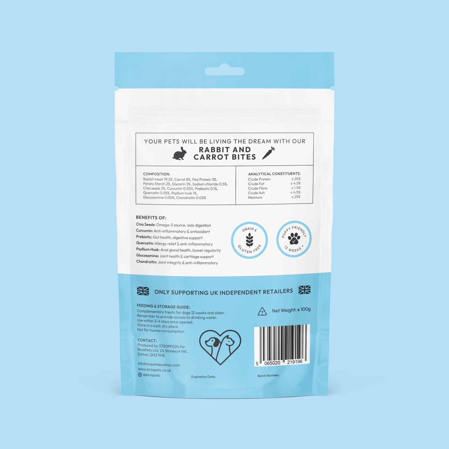 Bros Pets Rabbit and Carrot Bites 100g