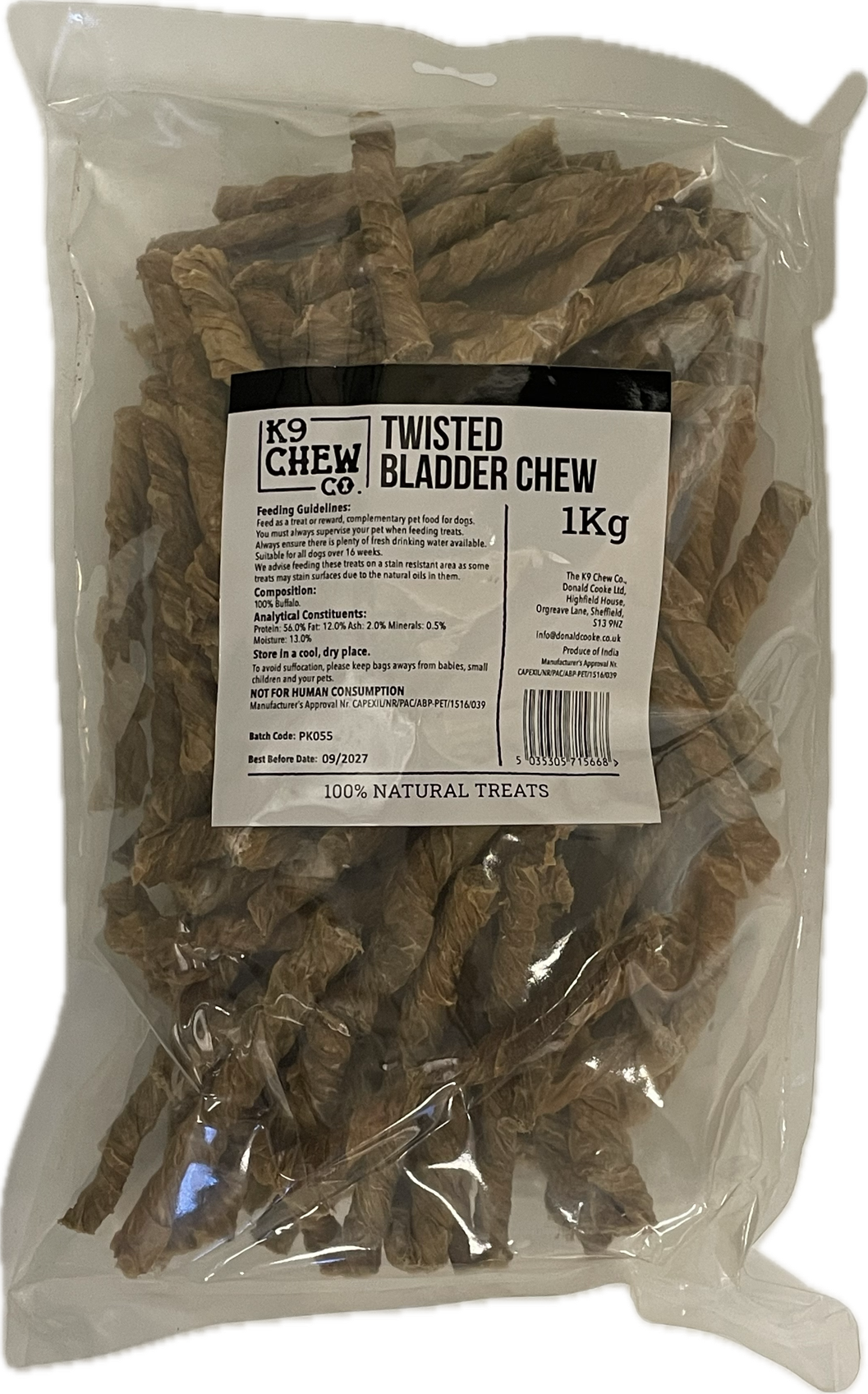 Twisted Bladder Chew 1kg