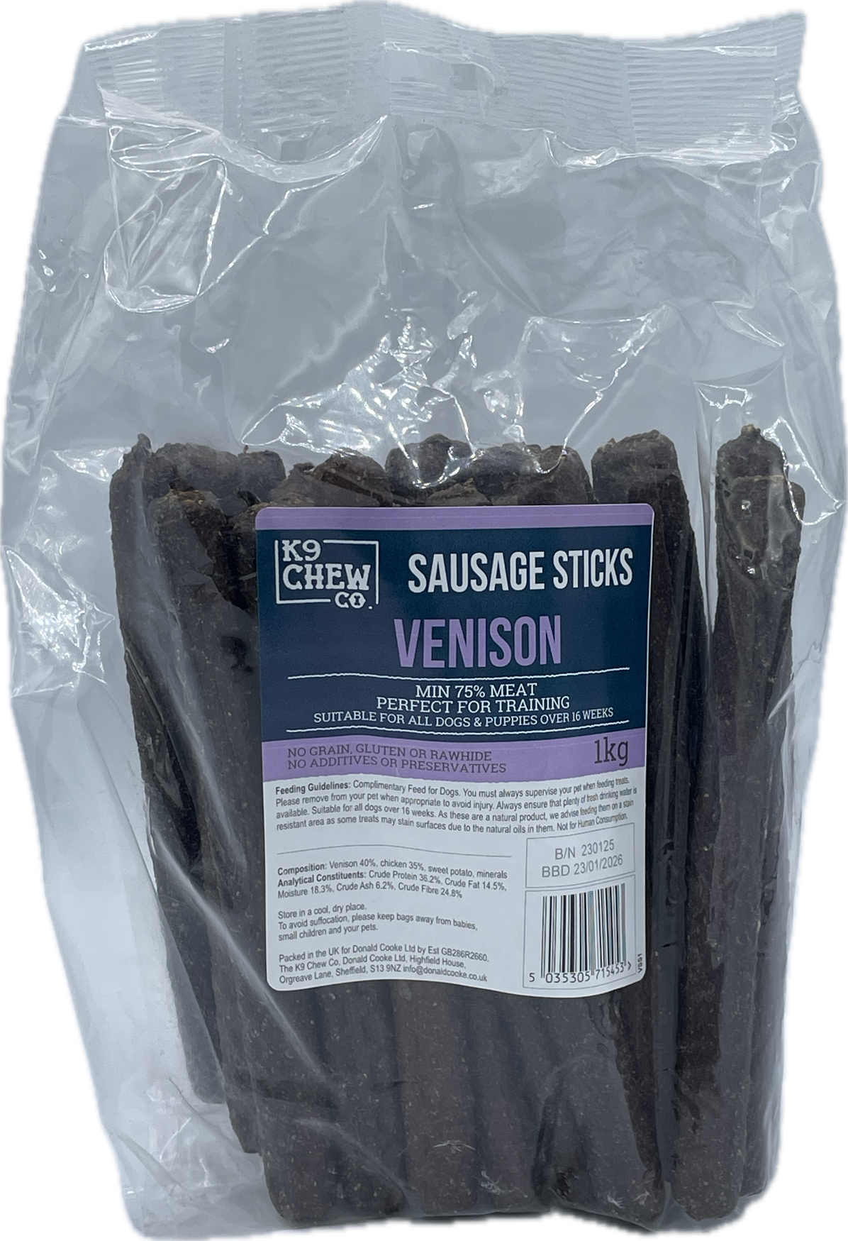 Venison Sausage STICKS 1kg