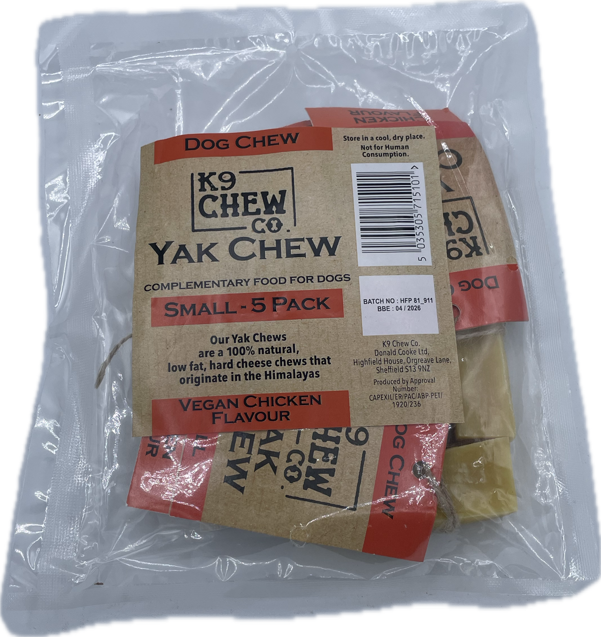 Yak Chew Chicken Flavour 5 pack Small