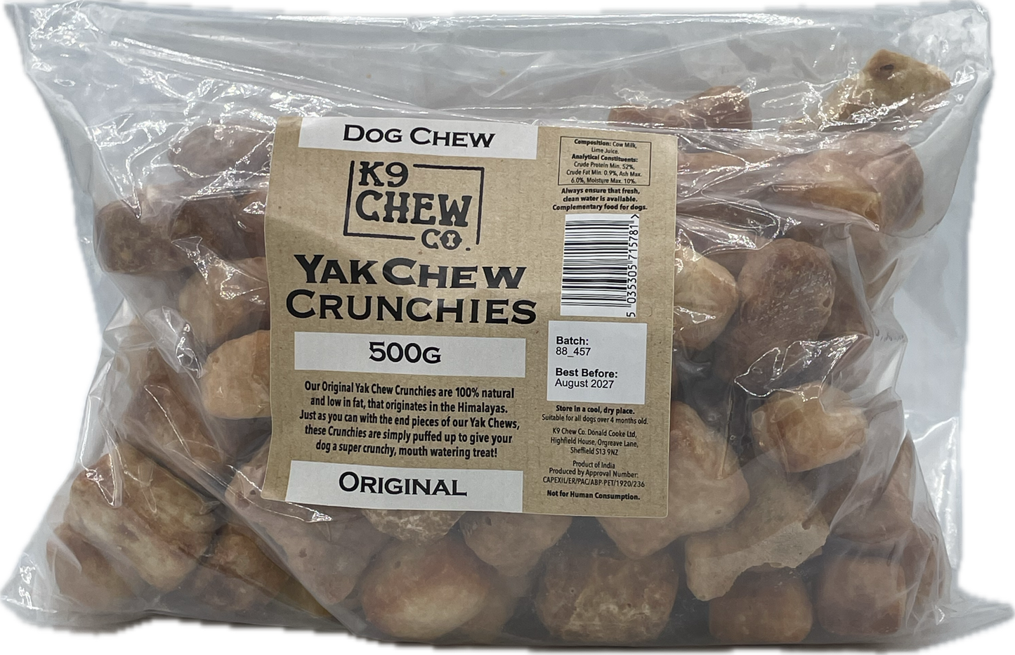 Yak Chew Crunchies 500g Original