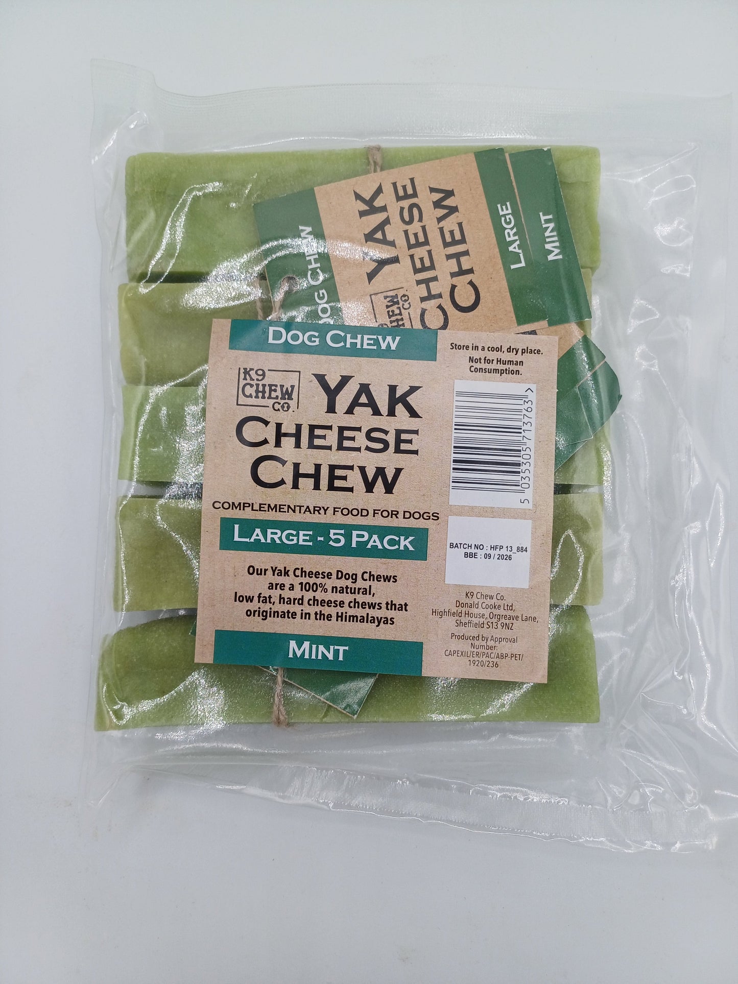 Yak Chew Mint 5 pack Large