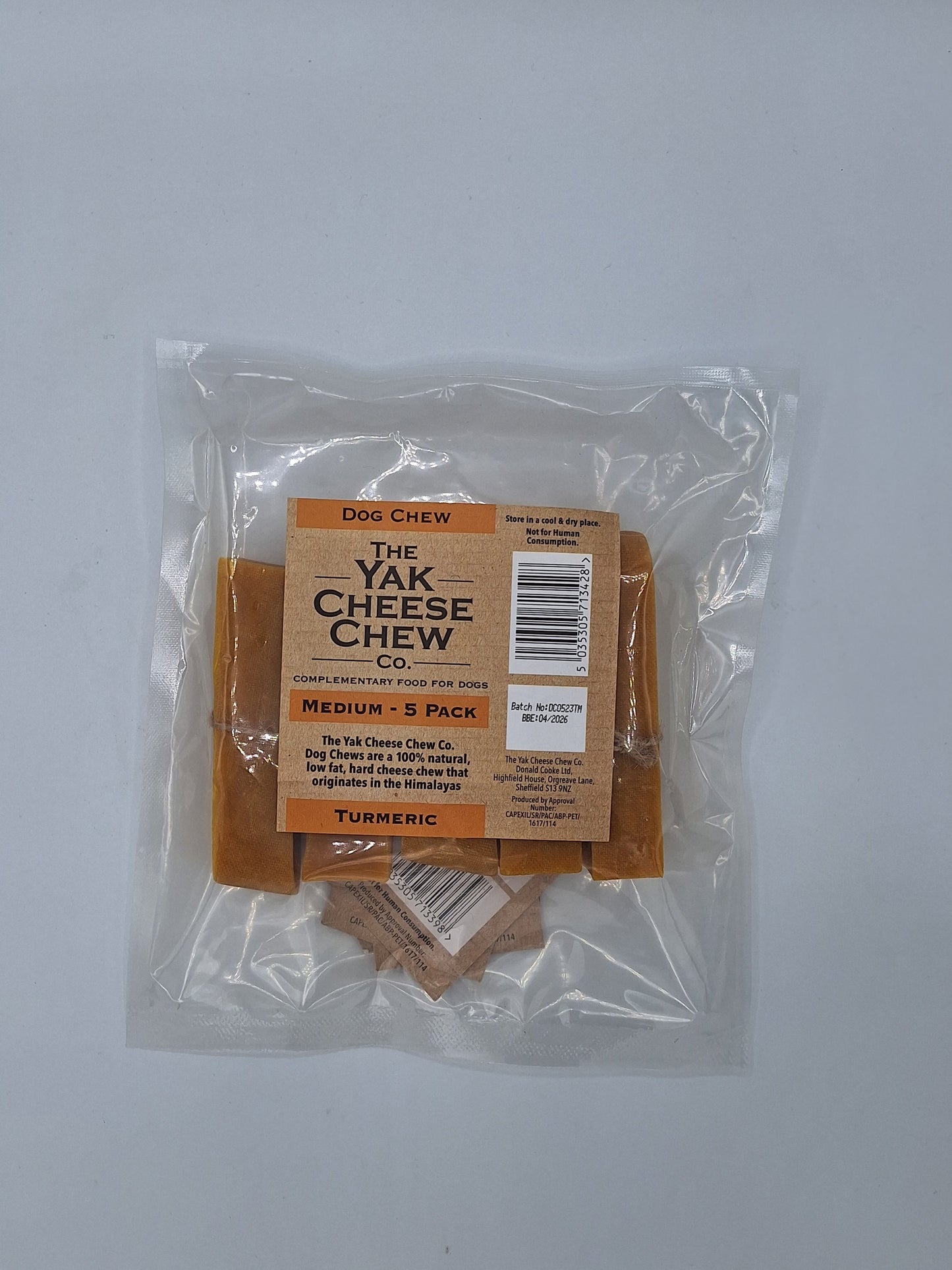 Yak Chew Turmeric 5 Pack Medium