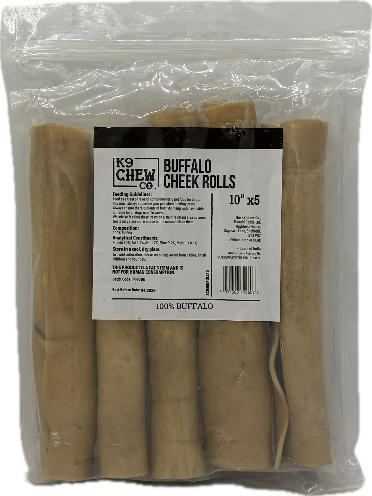 Buffalo Cheek Rolls 10” x 5