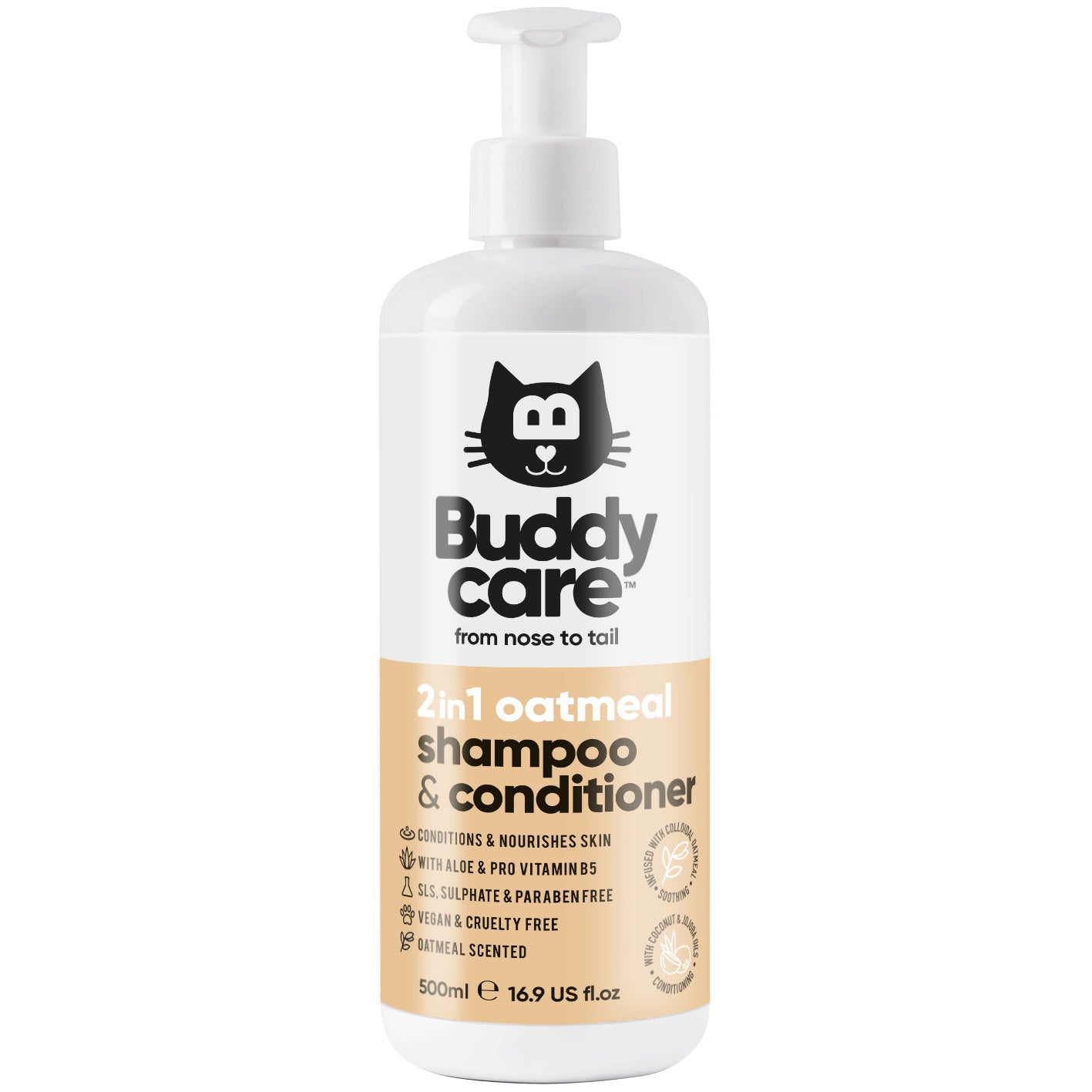 Buddycare 2in1 Cat Shampoo & Conditioner Oatmeal  500ml