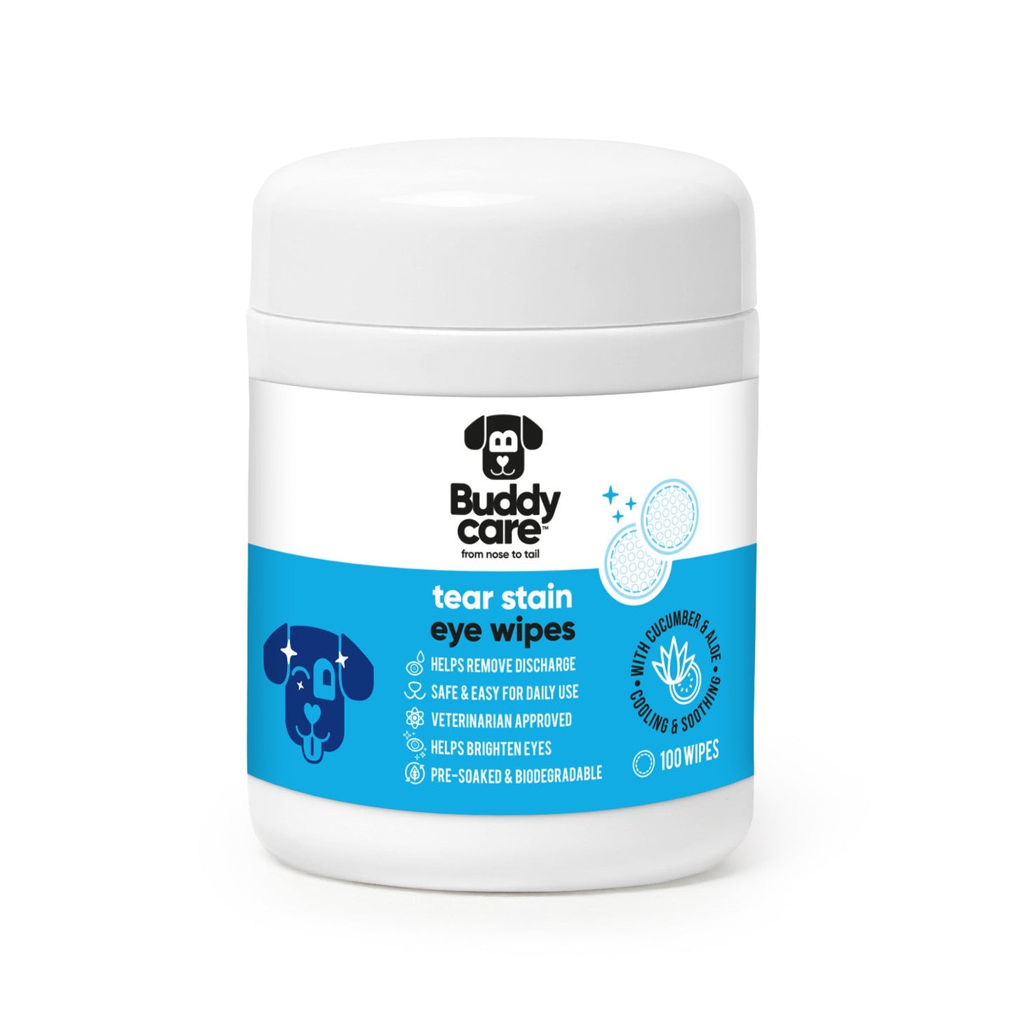 Buddycare Dog Tear Stain Wipes 100 pack