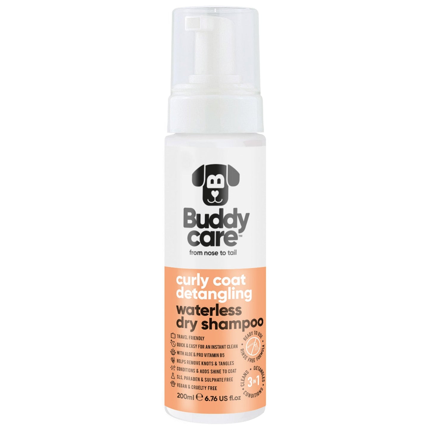 Buddycare Waterless 3in1 Curly Coat Shampoo Conditione