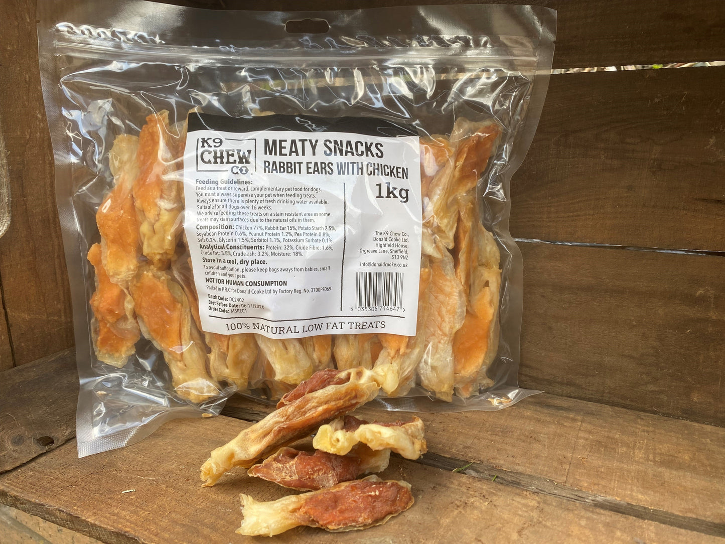 Meaty Snacks Rabbit Ears with Chicken 1kg