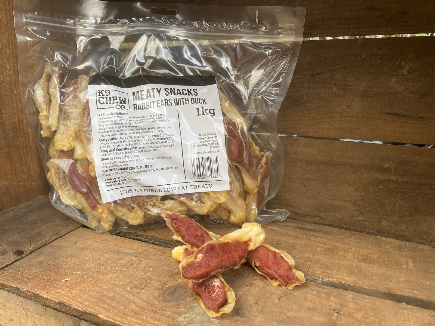 Meaty Snacks Rabbit Ears with Duck 1kg