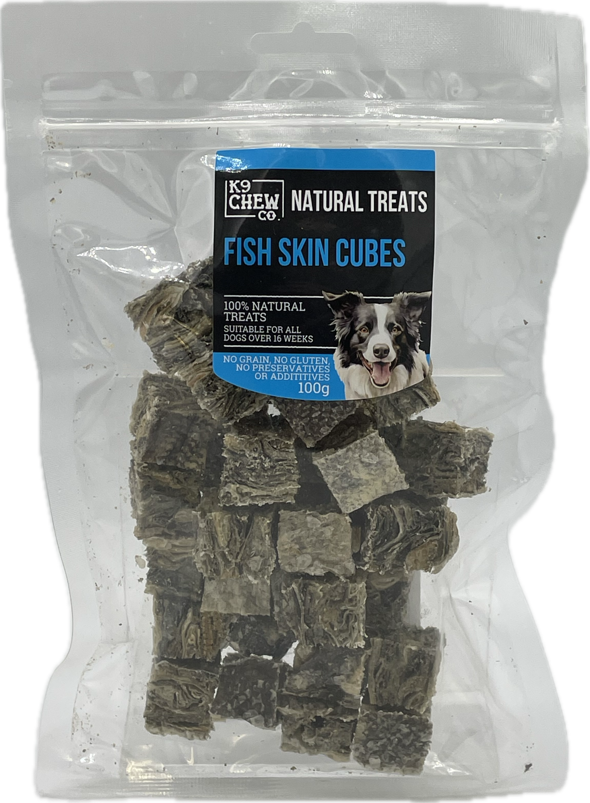 Fish Skin Cubes Medium 100g