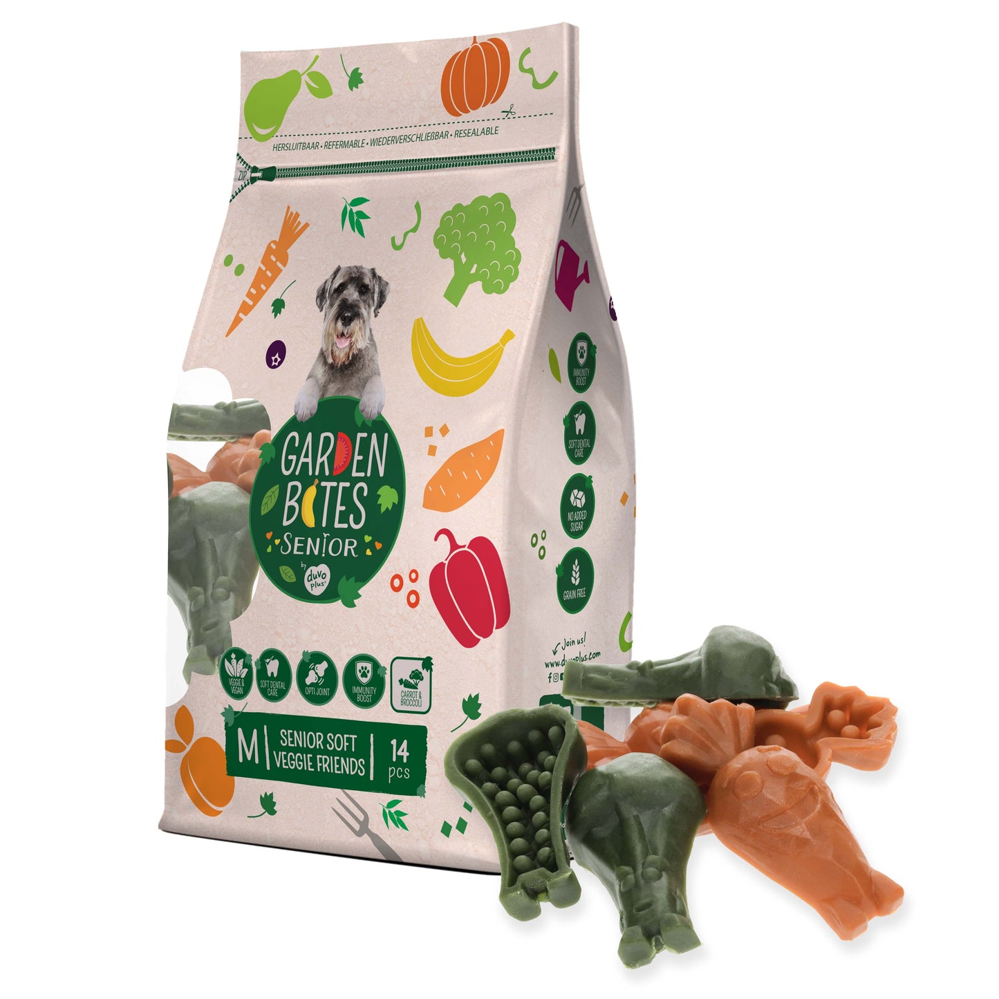 GB Bag Senior Soft Veggie Friends Medium 14 pack