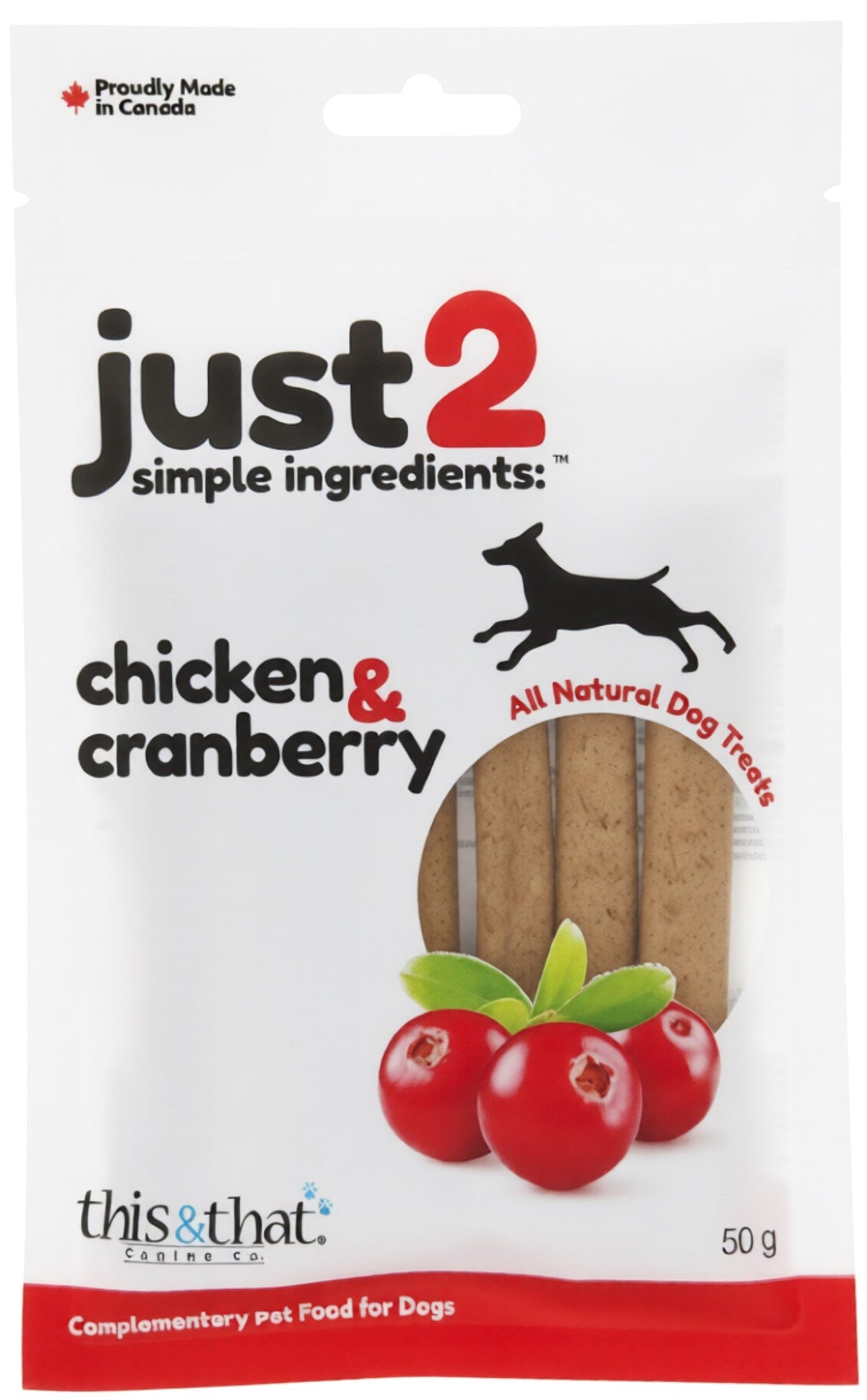 Just2 Chicken & Cranberry 50g