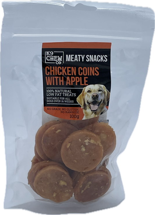 Meaty Snacks Chicken Coins with Apple 100g