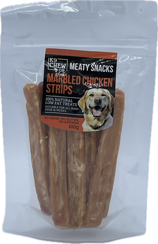 Meaty Snacks Marbled Chicken Strips 100g