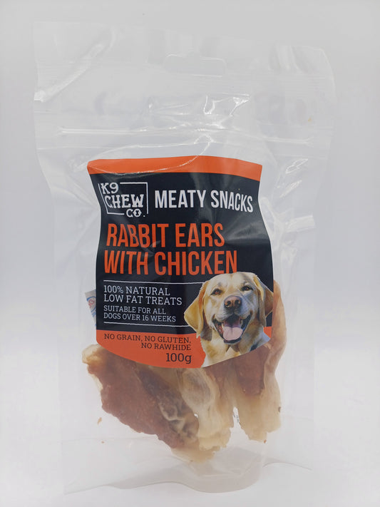 Meaty Snacks Rabbit Ears with Chicken 100g
