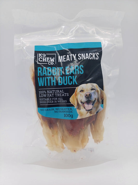 Meaty Snacks Rabbit Ears with Duck 100g