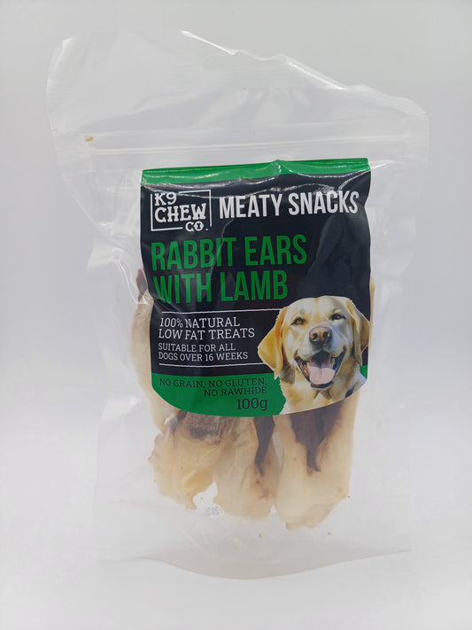 Meaty Snacks Rabbit Ears with Lamb 100g