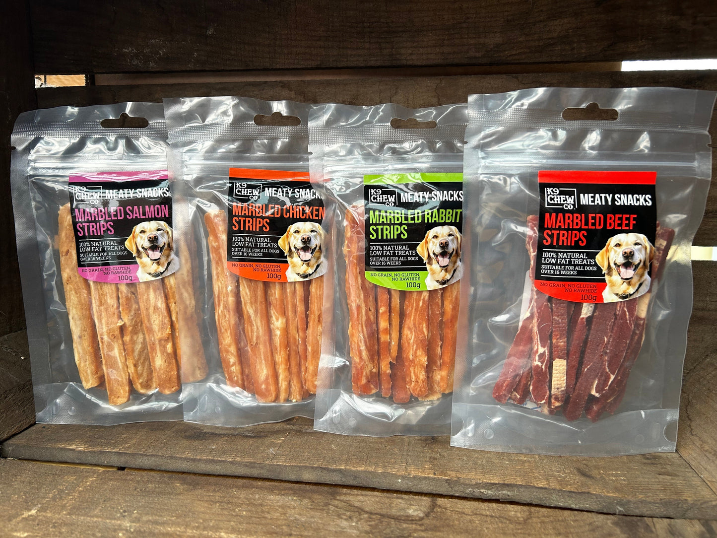 Meaty Snacks Marbled Strips 100g