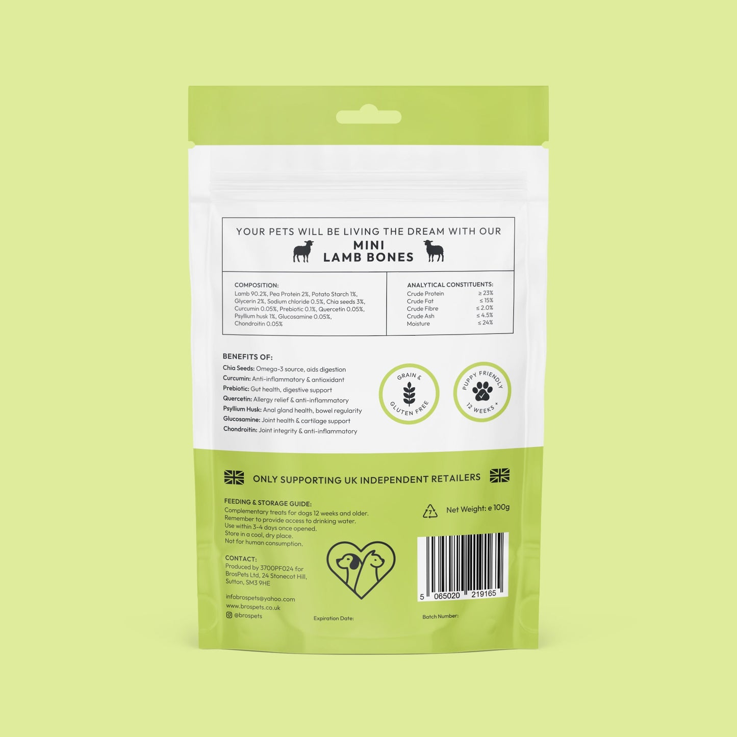 Bros Pets Mini Lamb Bone 100g