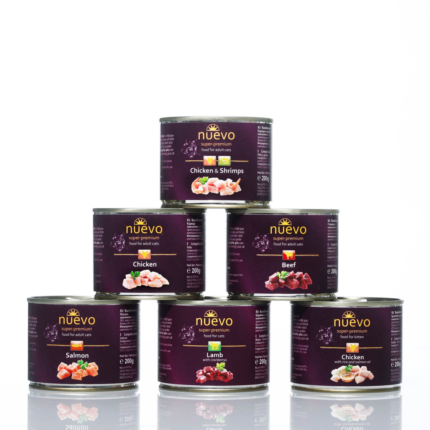 Nuevo Cat Adult Beef 200g 6pack