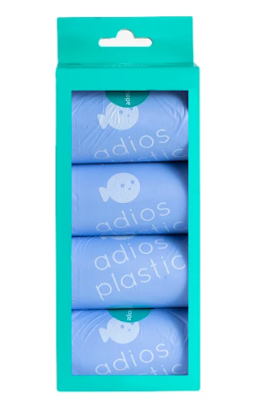 Adios Poo Bags Cornflower Blue Box of 8 Rolls