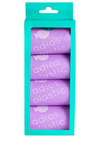 Adios Poo Bags Lilac Box of 8 Rolls
