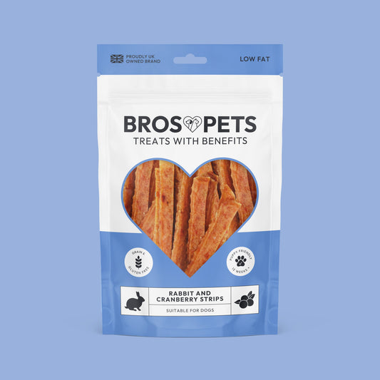 Bros Pets Rabbit and Cranberry Strips 100g