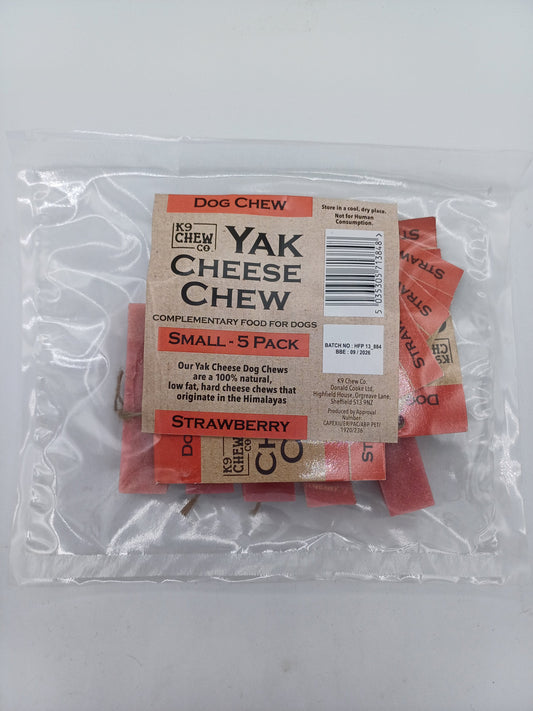 Yak Chew Strawberry 5 pack Small