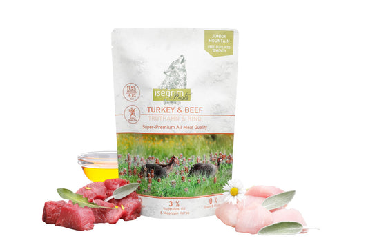 Isegrim Junior Turkey & Beef 410g Pack of 7
